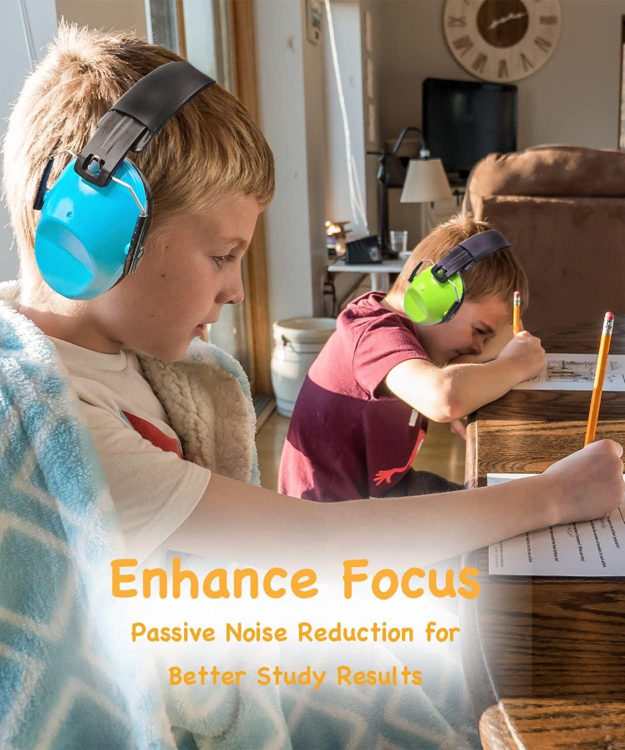 Dual Pack Noise-Canceling Headphones for Children - Earmuffs for Autism, Toddlers, and Kids - Soundproof Protection for Concerts, Air Shows, and Fireworks