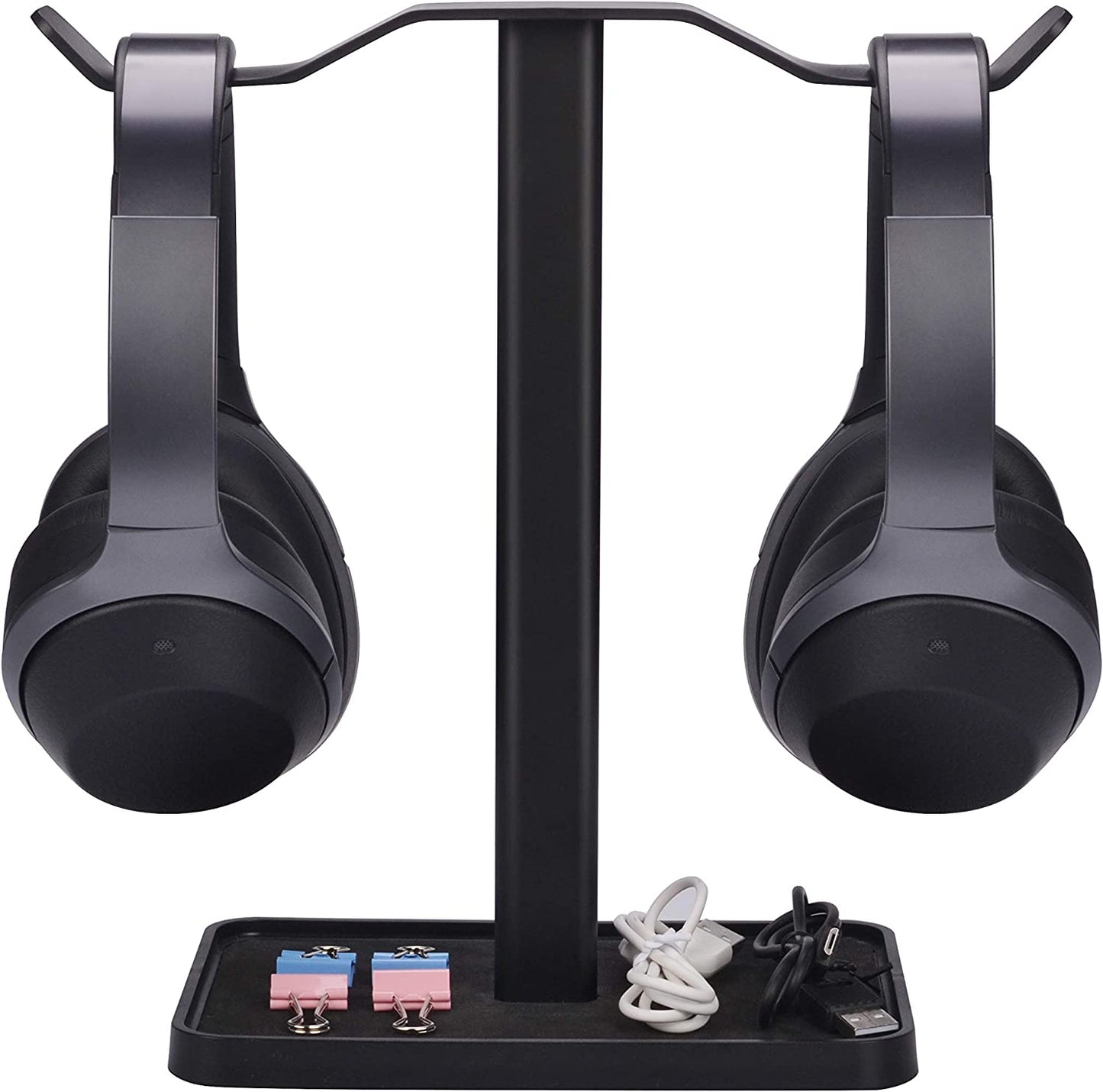 Neetto Dual Headphones Stand for Desk - Aluminum Alloy & Metal Holder for Gaming Headsets, Universal Display Mount - HS908