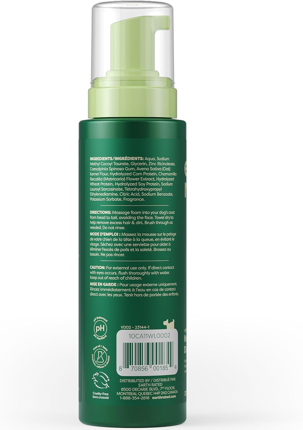 Waterless Dog Shampoo - No-Rinse Formula Cleaning, Conditioning, Detangling, Infused Refreshing White Tea, Basil Scent