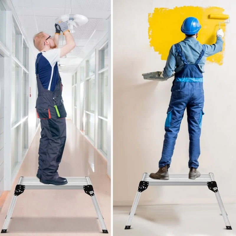 Premium Heavy-Duty Aluminum Folding Step Ladder with Portable Design