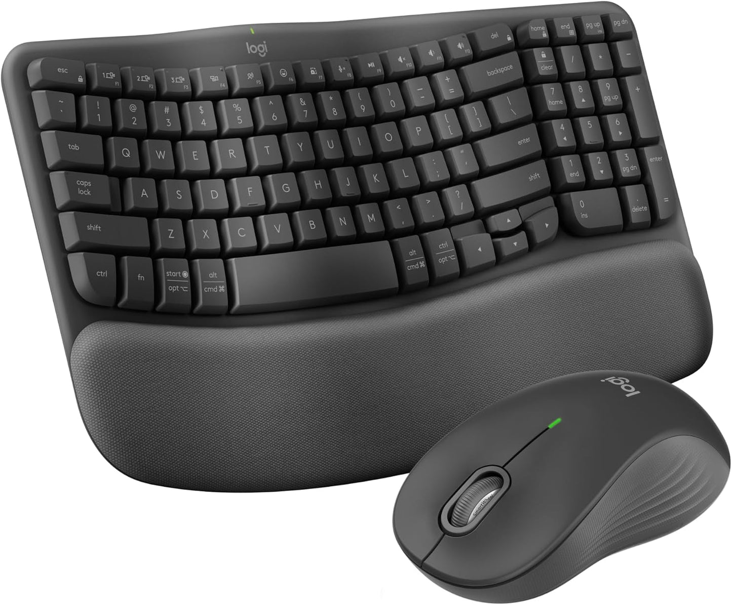 Wireless Ergonomic Keyboard and M550 L Wireless Mouse Combo - Bluetooth and Logi Bolt Compatible, Multi-OS Support
