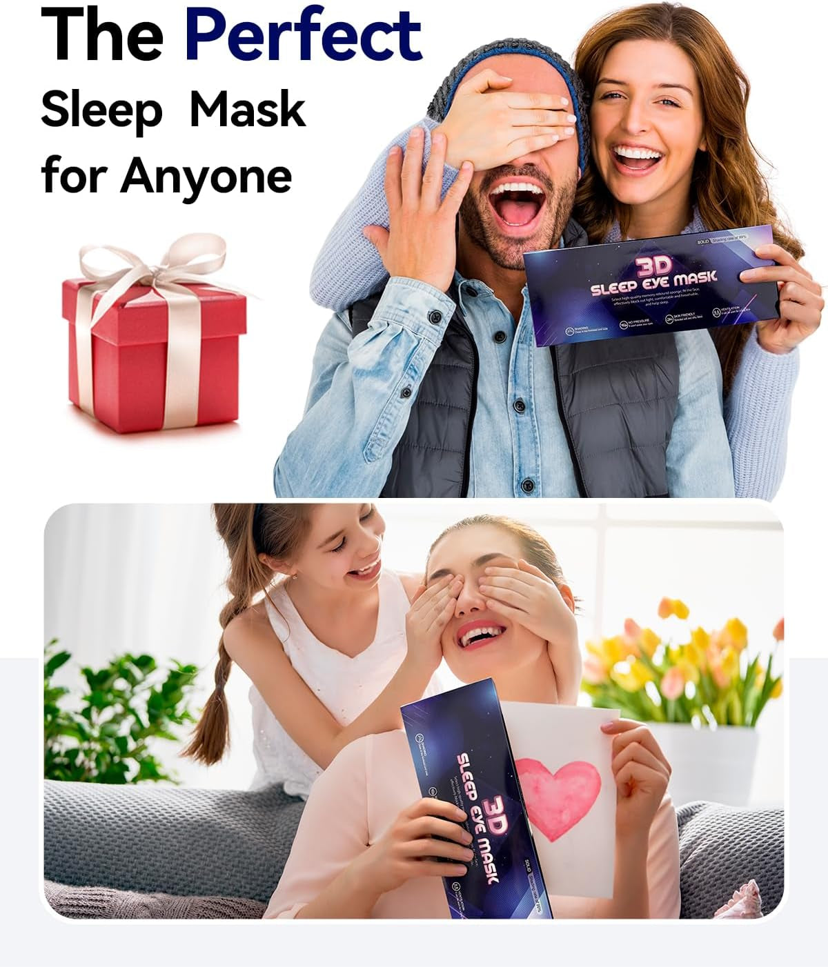 3D Contoured Weighted Sleep Mask for Men and Women - Light Blocking Soft Memory Foam for Travel and Night Shift Comfort (Pink)
