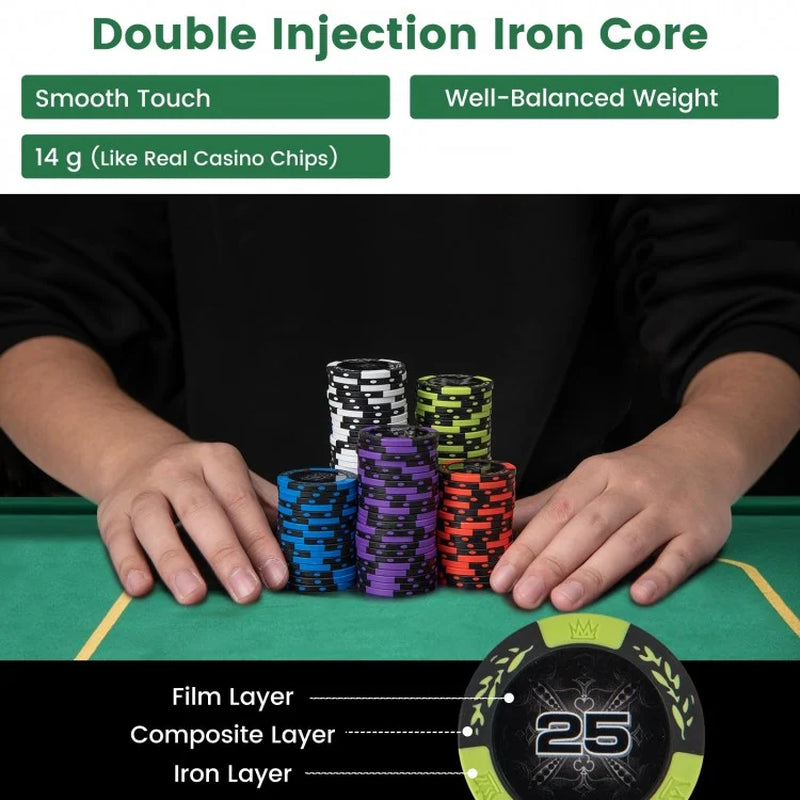 300-Piece Claytec Poker Chip Set for Texas Hold'em - 14 Gram