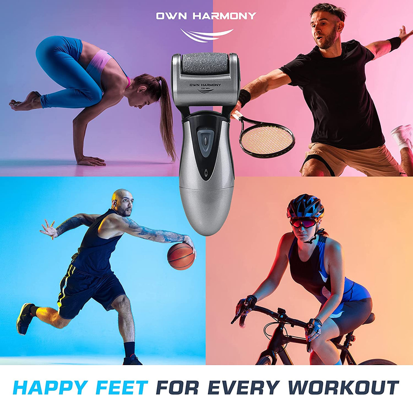 Electric Rechargeable Callus Remover for Men and Women with 3 Powerful Rollers - Professional Spa Quality Micro Pedi Foot Care Tool for Cracked Skin