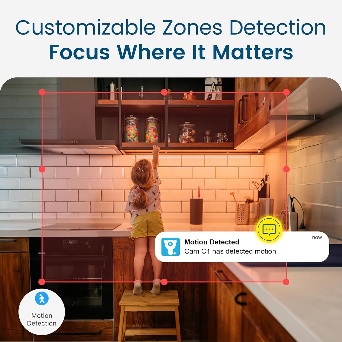 2-Pack Indoor Security Camera, 2K Resolution - Human Motion Detection, Night Vision, Pet, Elder, Baby Monitoring