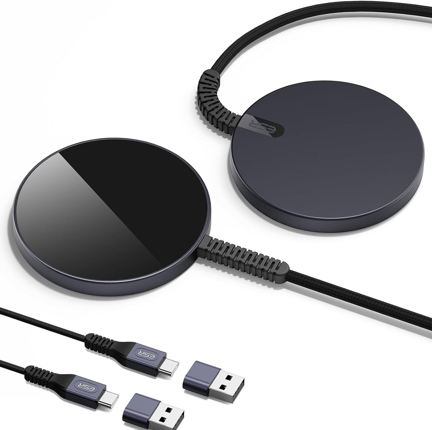 Wireless Charger for MagSafe (Halolock) for iPhones - Featuring Strong Magnetic Lock, Silver