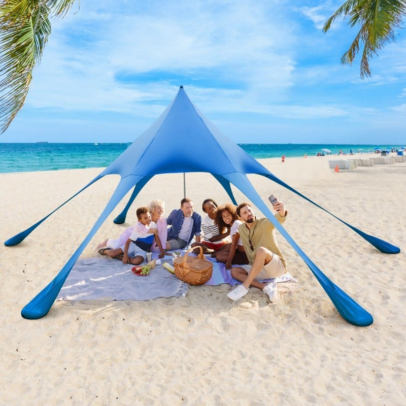 20' x 20' Beach Canopy Tent with UPF 50+ Sun Protection and Included Shovel