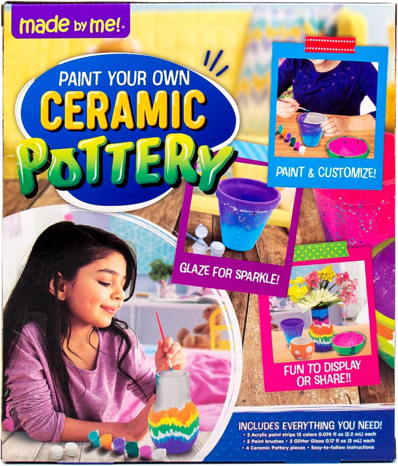 Paint Your Own Ceramic Pottery, Fun Ceramic Painting Kit for Kids, Paint Your Own Ceramic Pottery Dish, Flower Pot, Vase & Bowl, Great Staycation Activity for Kids