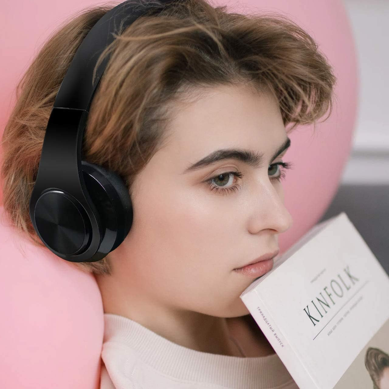 Waterproof Over-Ear Headphones,V5.0 HD Stereo Sound Wireless Headphones with Mic, Passive Noise Cancelling Headsets