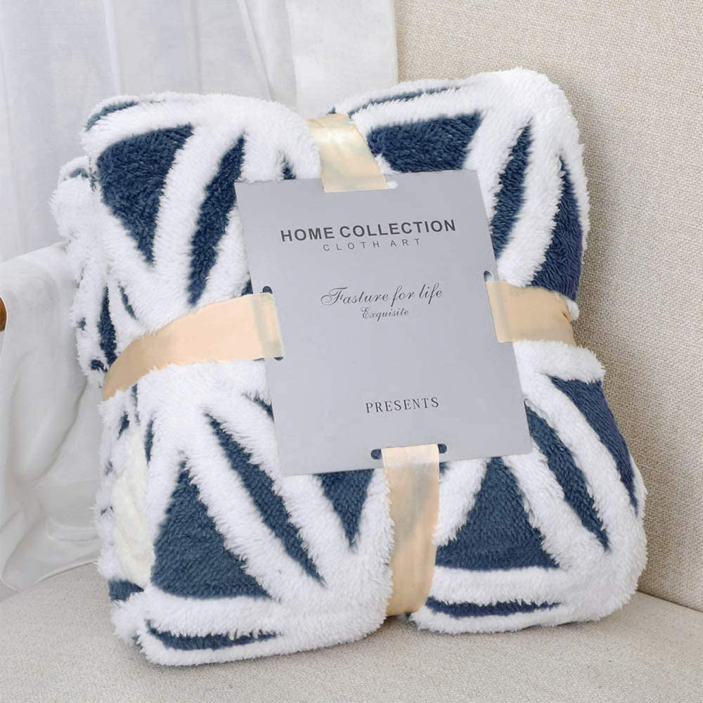 Dual-Sided Sherpa Fleece Throw Blanket - Soft and Cozy Bed Blanket for Couch and Sofa (Grey, 51" x 63")