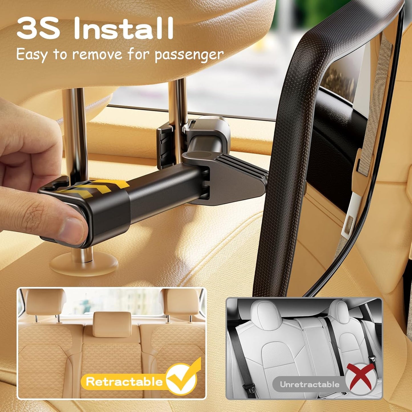 Premium Baby Car Mirror - Shatterproof Rear-Facing Seat Mirror with Easy Installation Hook Clip