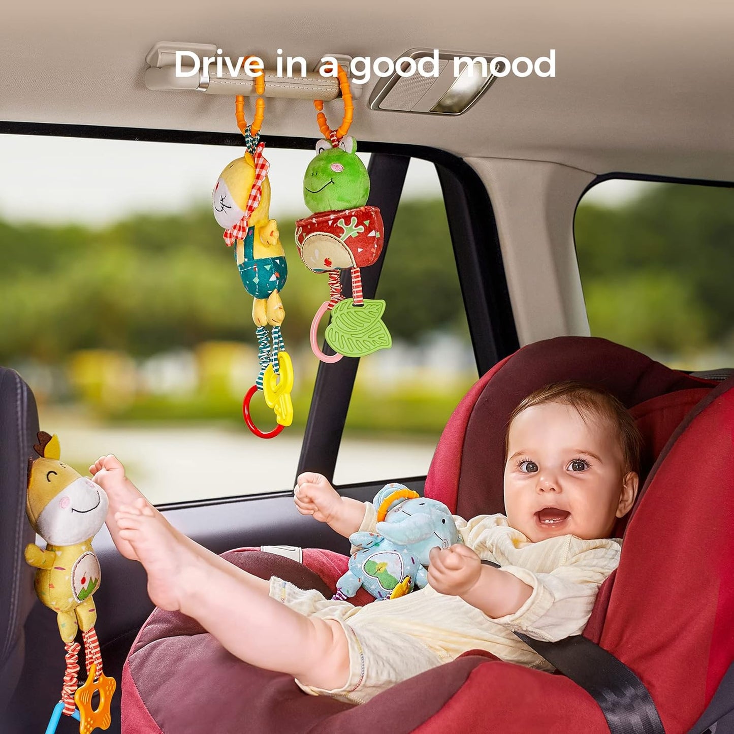 Soft Plush Baby Rattles - Teething Handbells - 0-12 Months - Early Development - Stroller and Car Toys