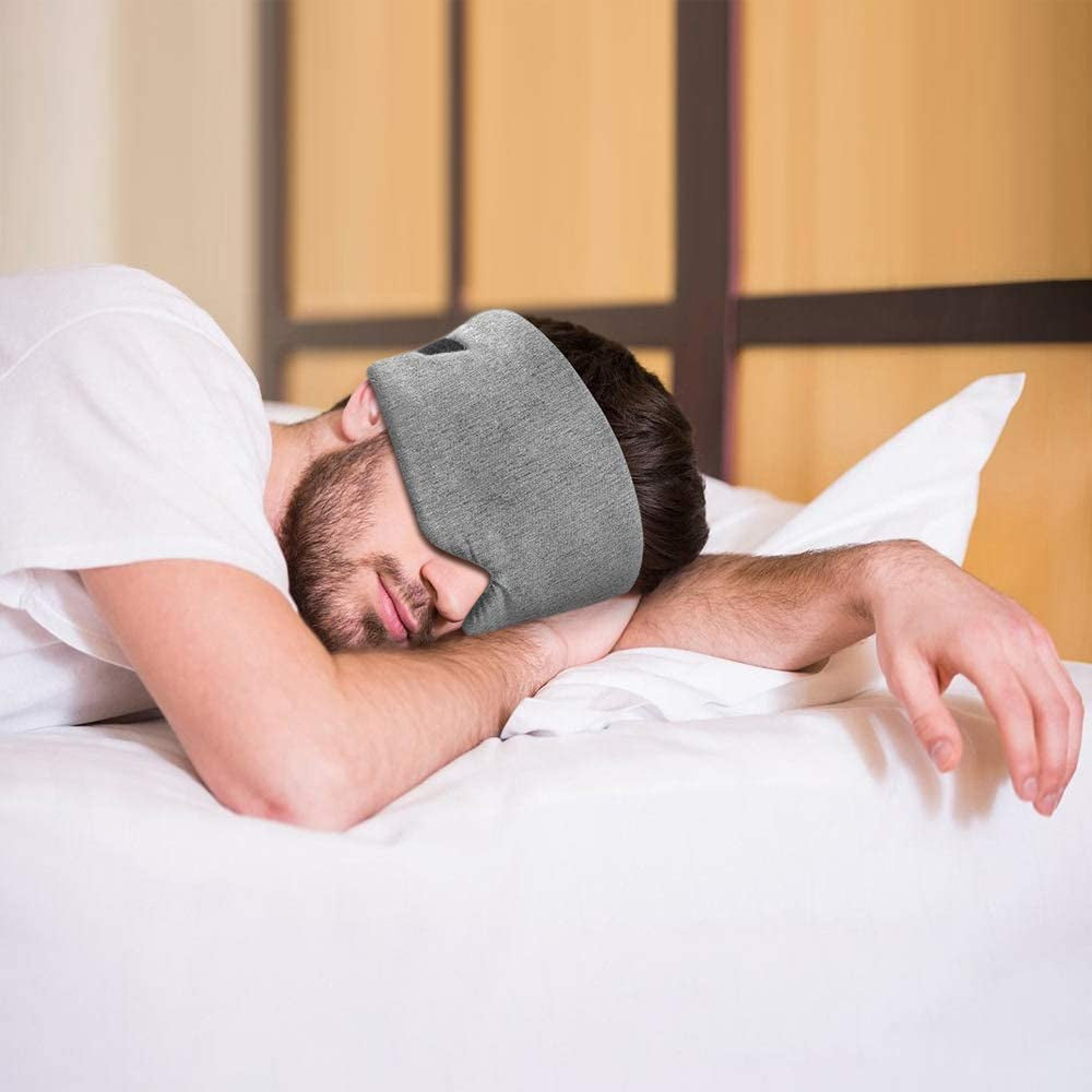 Handmade Cotton Sleep Mask - Enhanced Light Blocking Eye Mask for Comfortable Sleep, Travel, and Naps - Includes Pouch