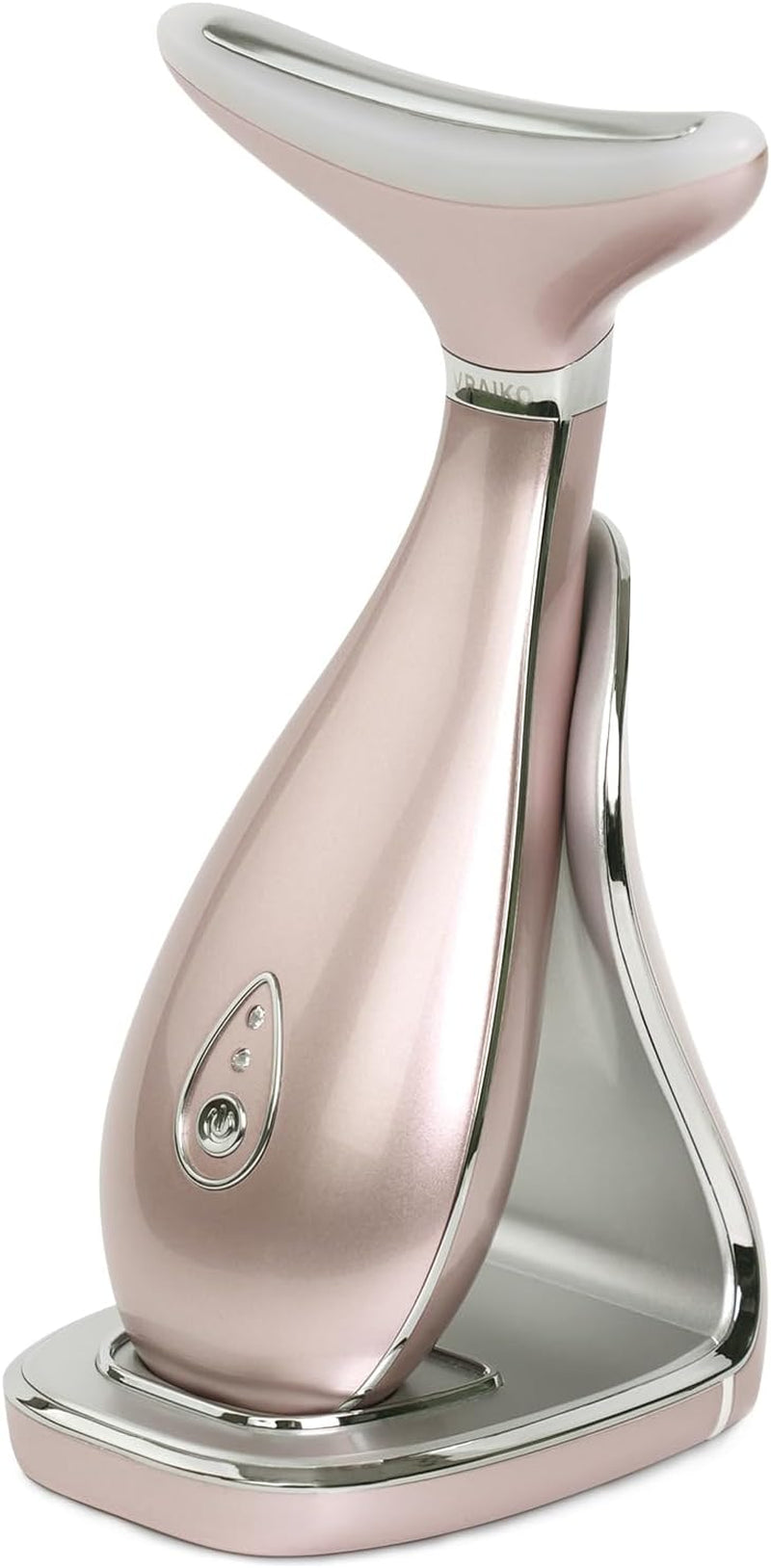 3-in-1 Skin Rejuvenation Beauty Device: Neck and Face Massager, At-Home Facial Spa Tool, and Microglow Handset in Rose Gold