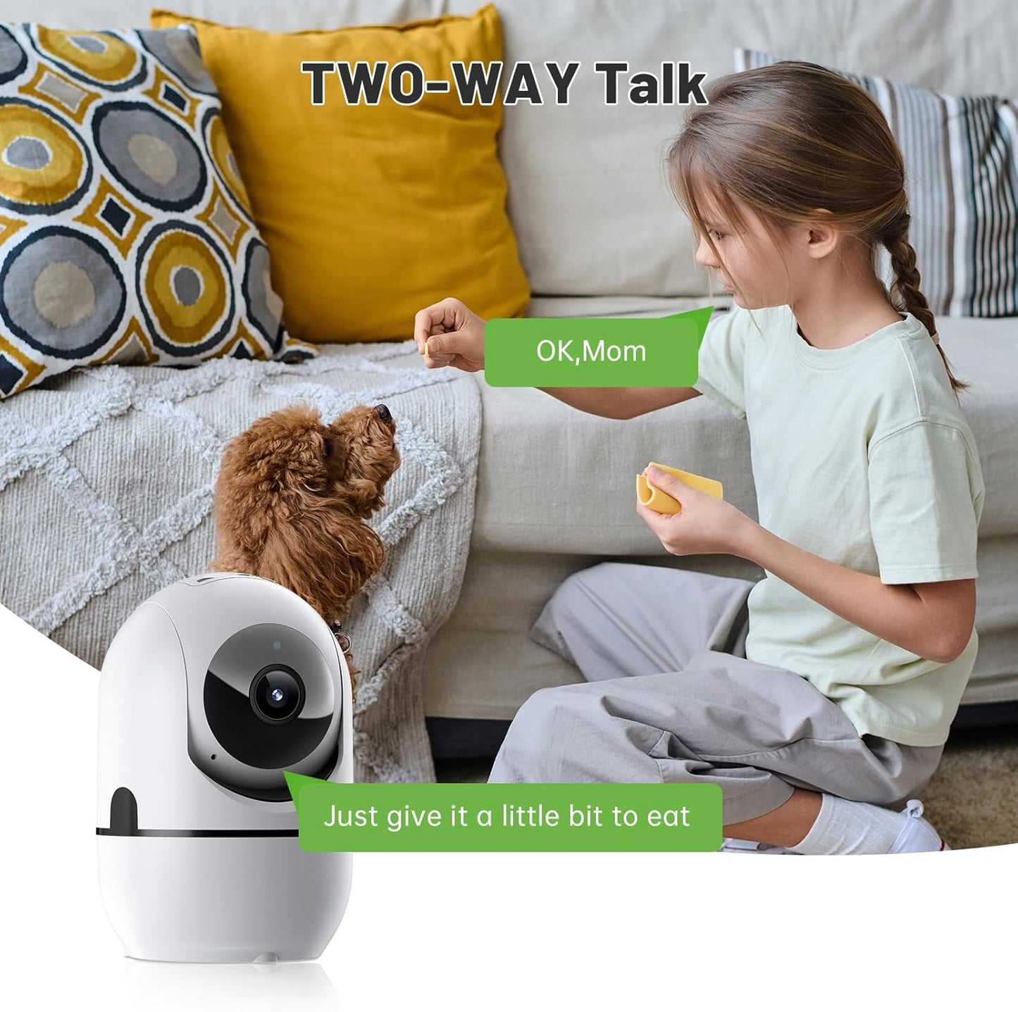 2K Indoor Security Camera with 5G & 2.4G Wi-Fi - 360° Home Surveillance System, Pet Monitor, Baby Monitor, Motion Sensor, Night Vision