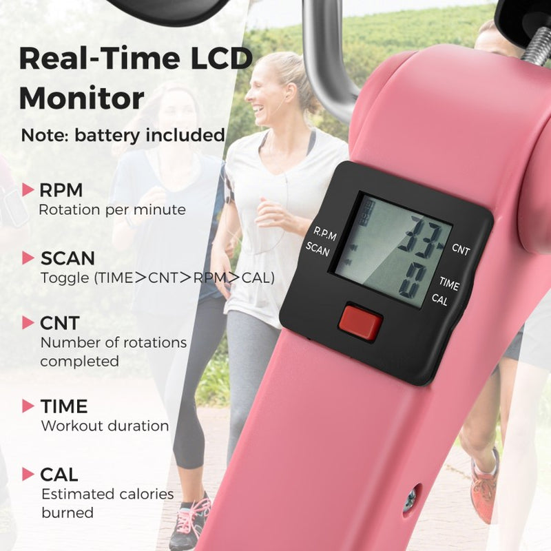 Under-Desk Pedal Exerciser with LCD Display for Comprehensive Leg and Arm Workouts
