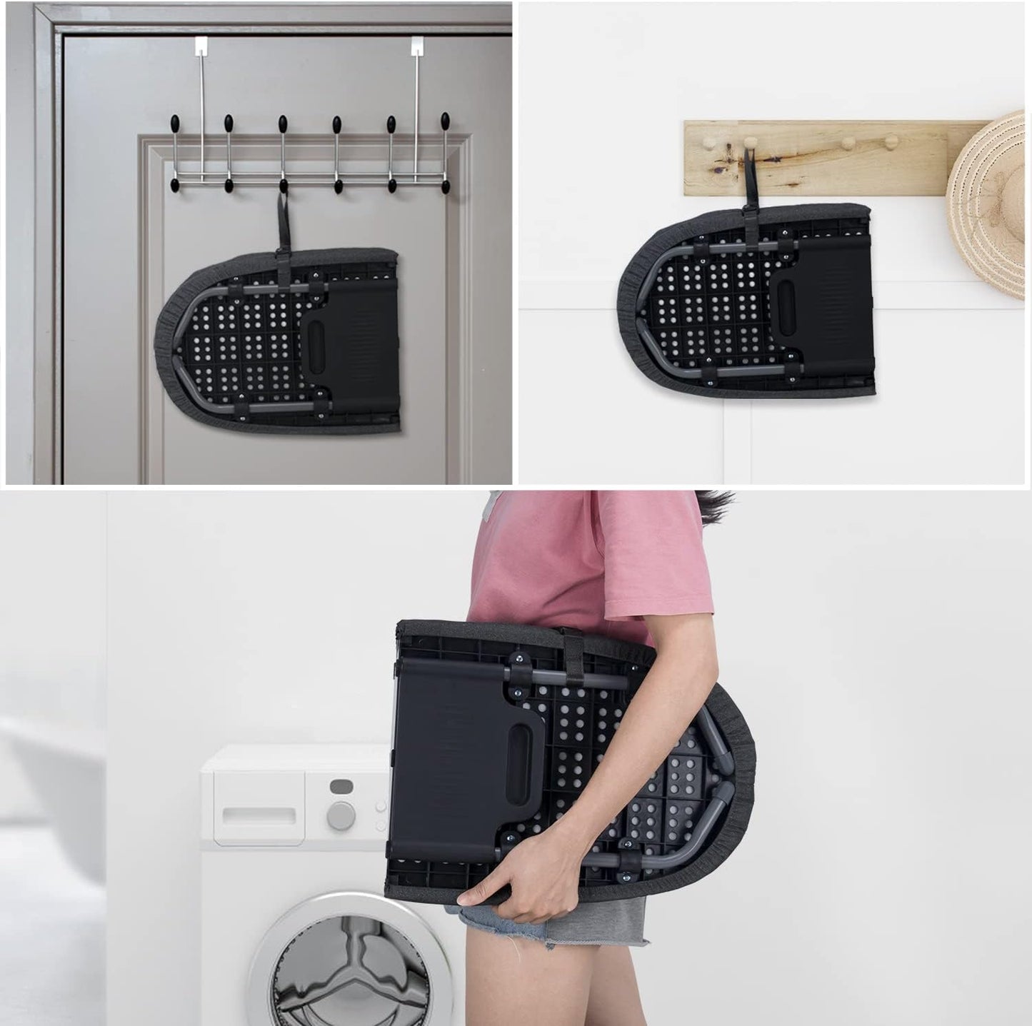 12" x 32" Foldable Tabletop Ironing Board with Thick Felt Padding and Heat-Resistant Cover, Convenient Hanging Rope