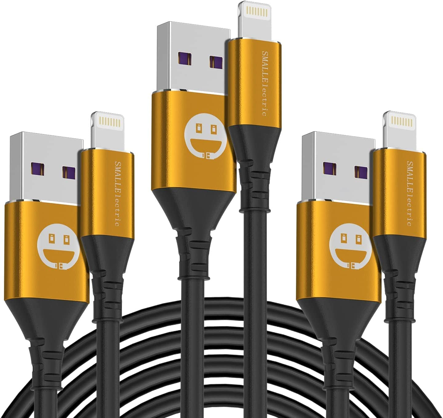Apple MFi Certified 2-Pack Lightning Charging Cables for iPhone and iPad (1ft, Brown) - Fast Charging Compatible with iPhone, iPad Mini/Air