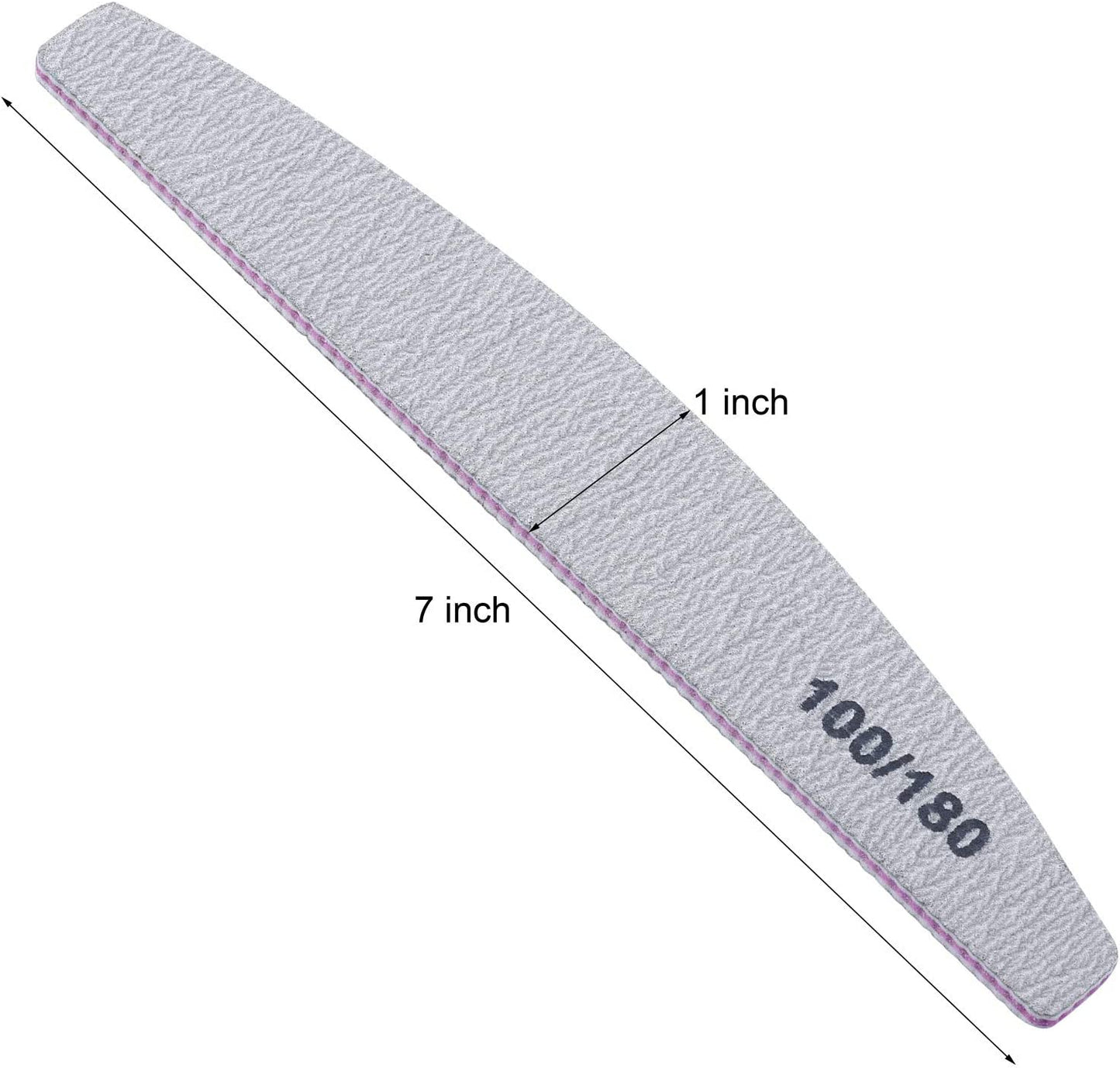 25-Piece Nail File Set - 100/180 Grit Double-Sided Emery Boards for Acrylic and Natural Nails