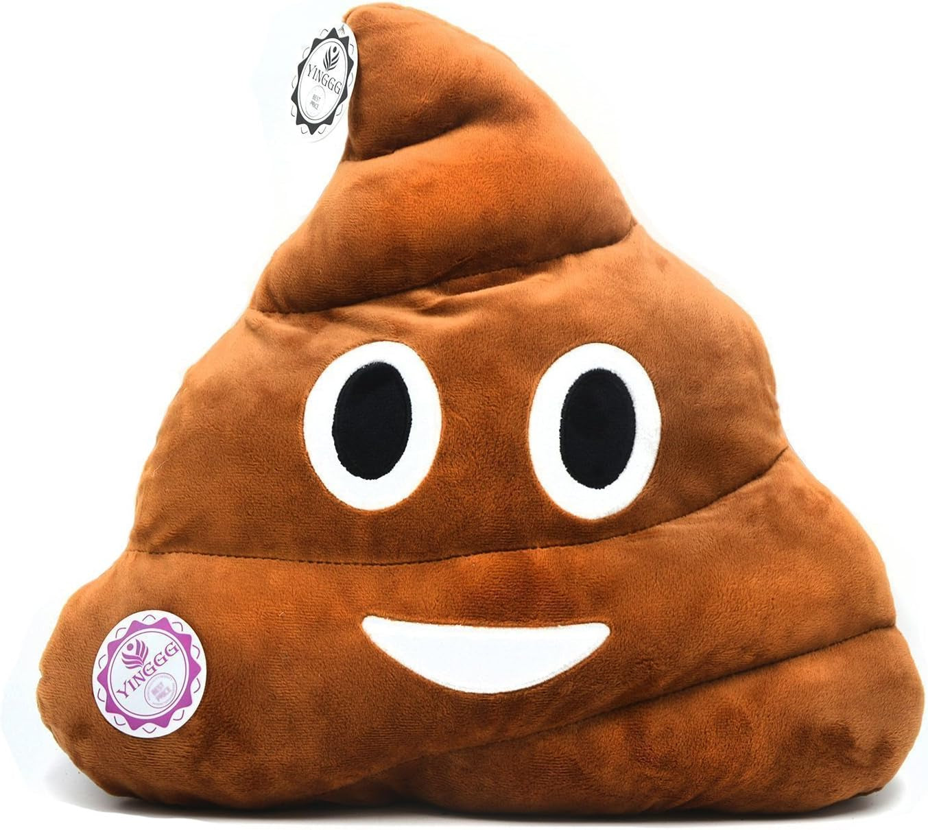 Round Triangle Emotion Cushion - Cute Decorative Stuffed Toy in Brown