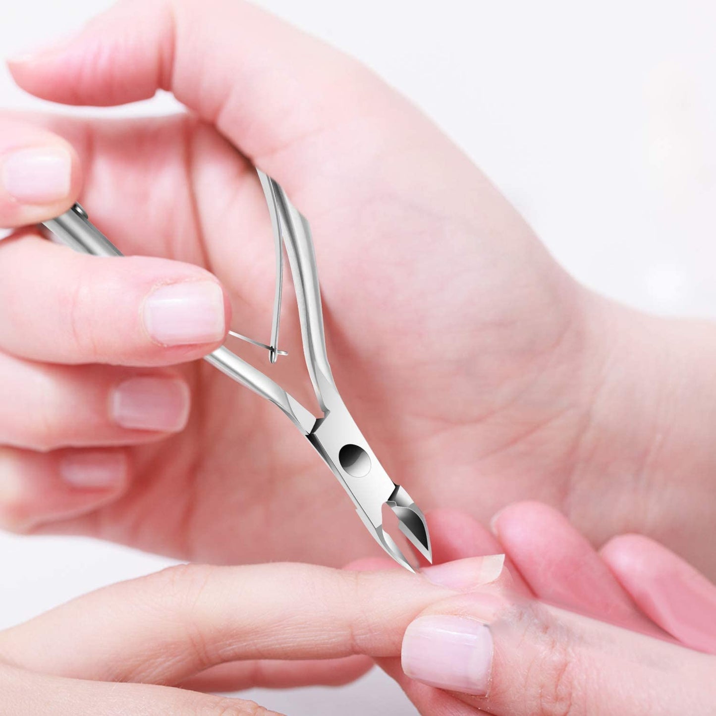 Professional Cuticle Trimmer and Pusher Set - Durable Cuticle Remover Nipper, Scissors, and Triangle Peeler for Manicure and Pedicure (Silver)
