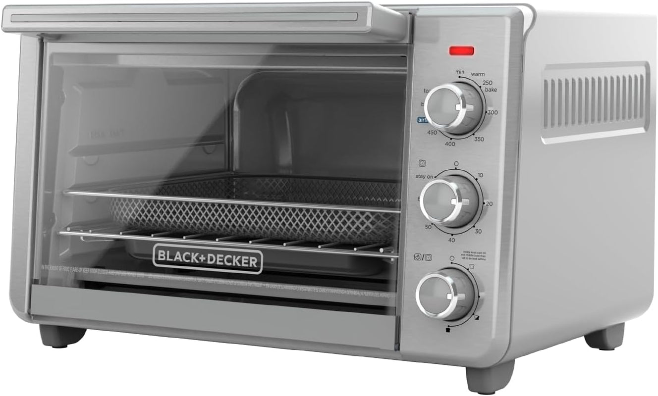 Crisp 'N Bake Air Fry Toaster Oven - Accommodates 12" Pizza, Silver Finish