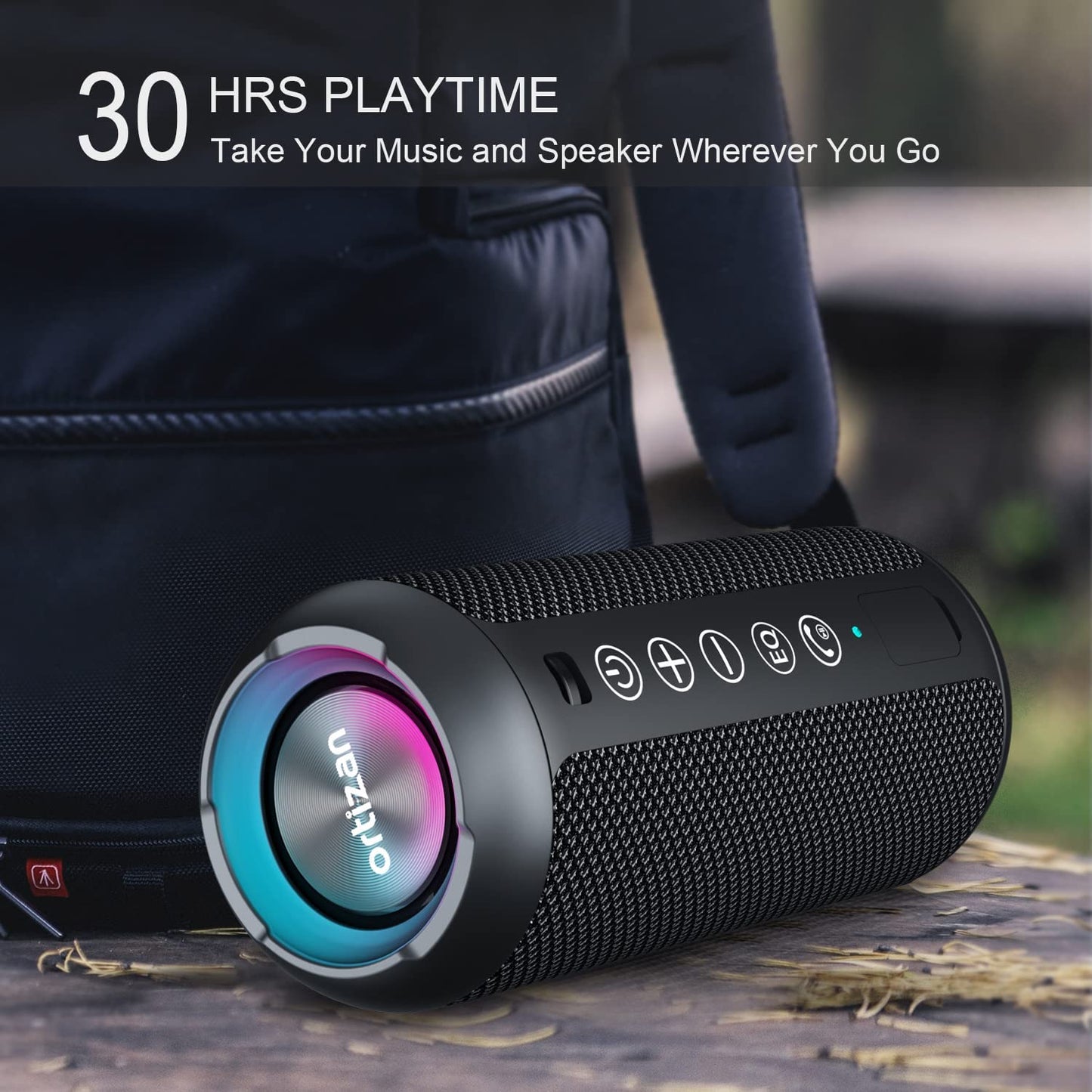 Portable Bluetooth Speaker - IPX7 Waterproof Wireless Speaker with 24W Stereo Sound, Bluetooth 5.0, 30 Hours Playtime, 66Ft Range, and Dual Pairing for Home and Outdoor Use