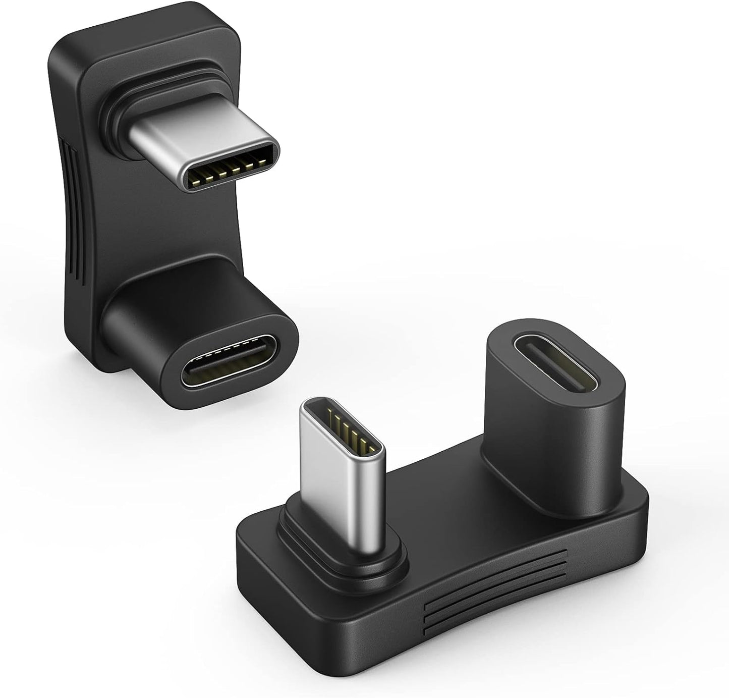 180-Degree USB-C Adapter 2-Pack, U-Shaped Male to Female Connector with PD 100W/10 Gbps, Ideal for Steam Deck, Switch, Laptop, Tablet, and Phone