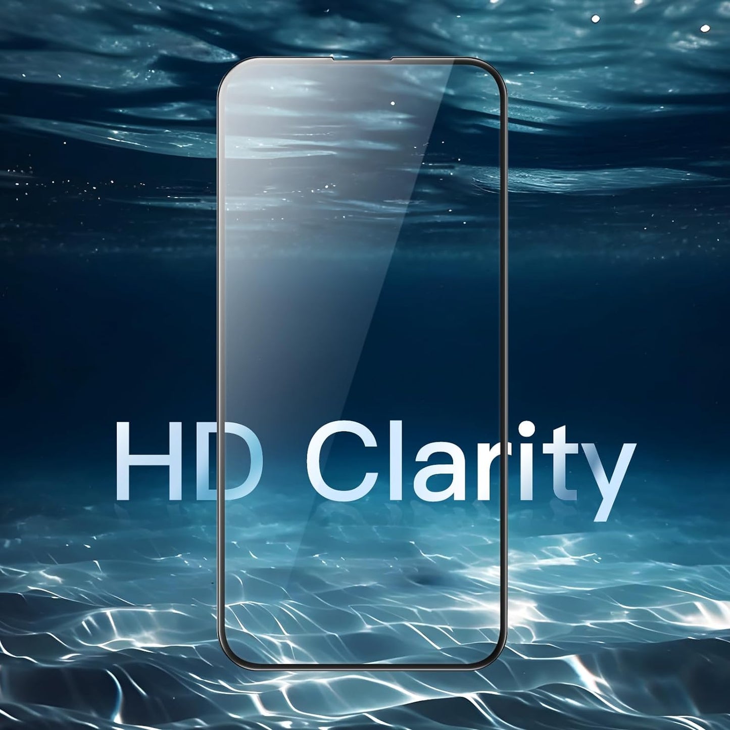 Full Coverage Screen Protector for iPhone 15 Pro (6.1-Inch) with One-Step Alignment Tray - 2-Pack