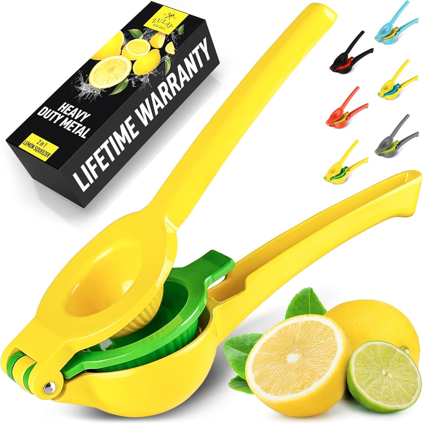 Professional 2-In-1 Manual Lemon Squeezer - Durable Hand Juicer for Maximum Juice Extraction - Effortless Cleaning Citrus Juicer