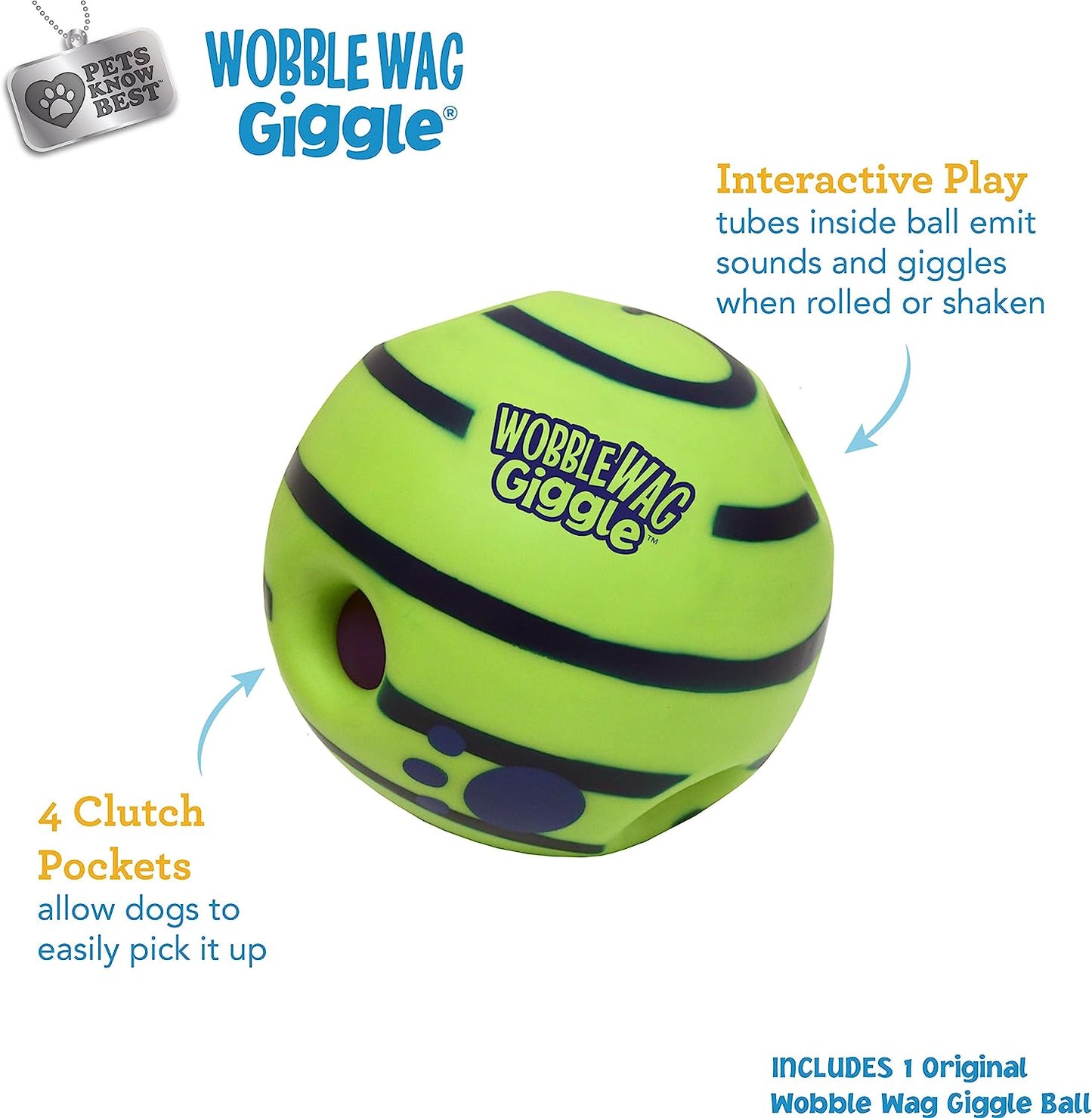 Interactive Dog Toy Ball - Giggle Sounds - Engaging Play for Pets, Not a Chew Toy