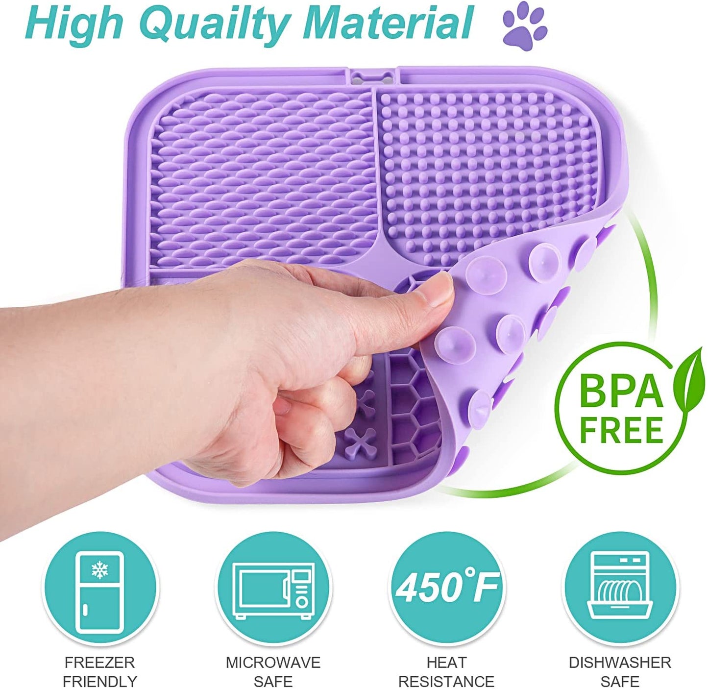 Lick Mat Set for Dogs and Cats - 2 Pack Suction Cups, Anxiety Relief, Boredom Reduction, Bathing and Grooming