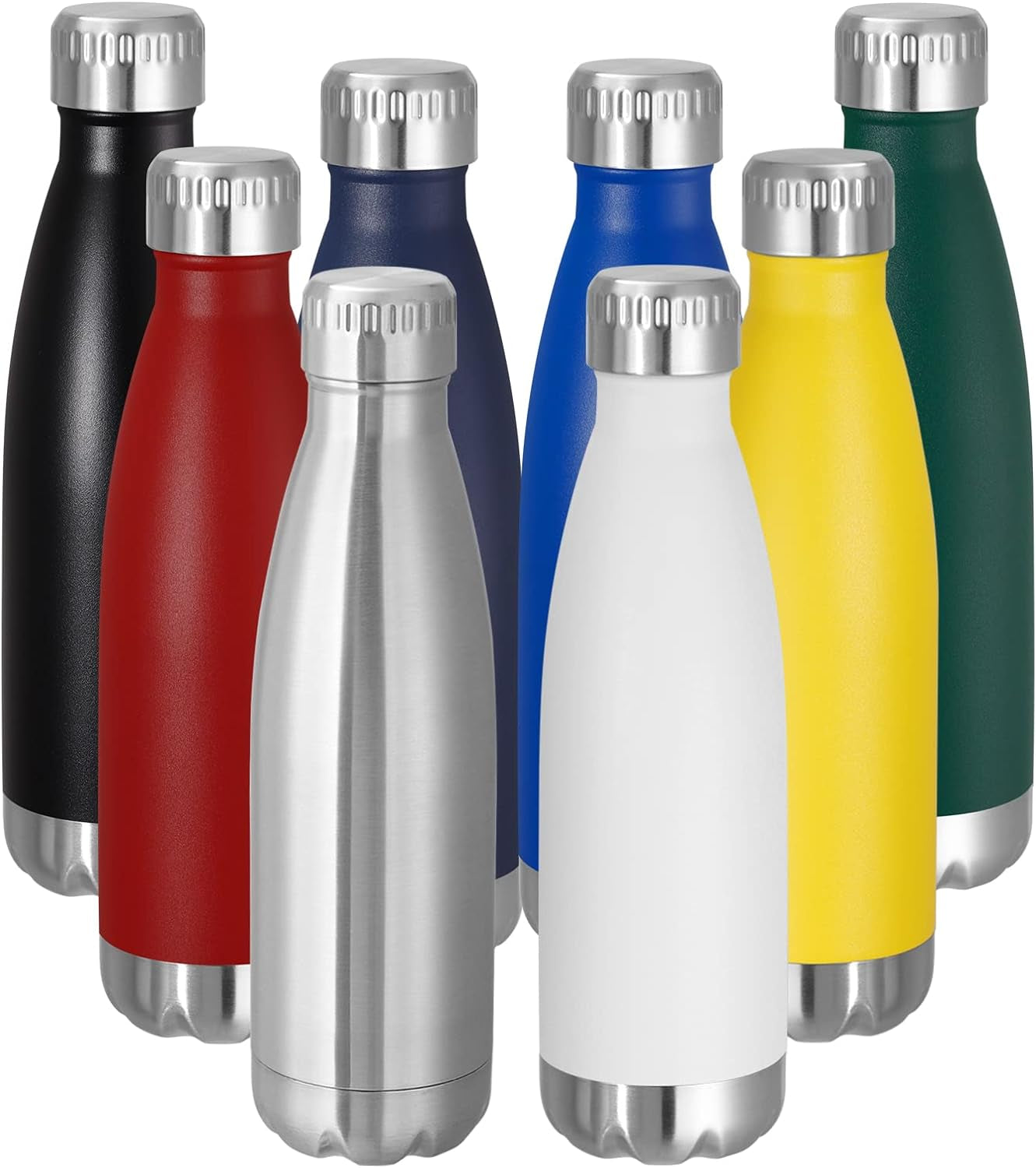 17 oz Stainless Steel Insulated Water Bottle - Reusable Double Wall Vacuum Flask for Hot and Cold Beverages, BPA Free