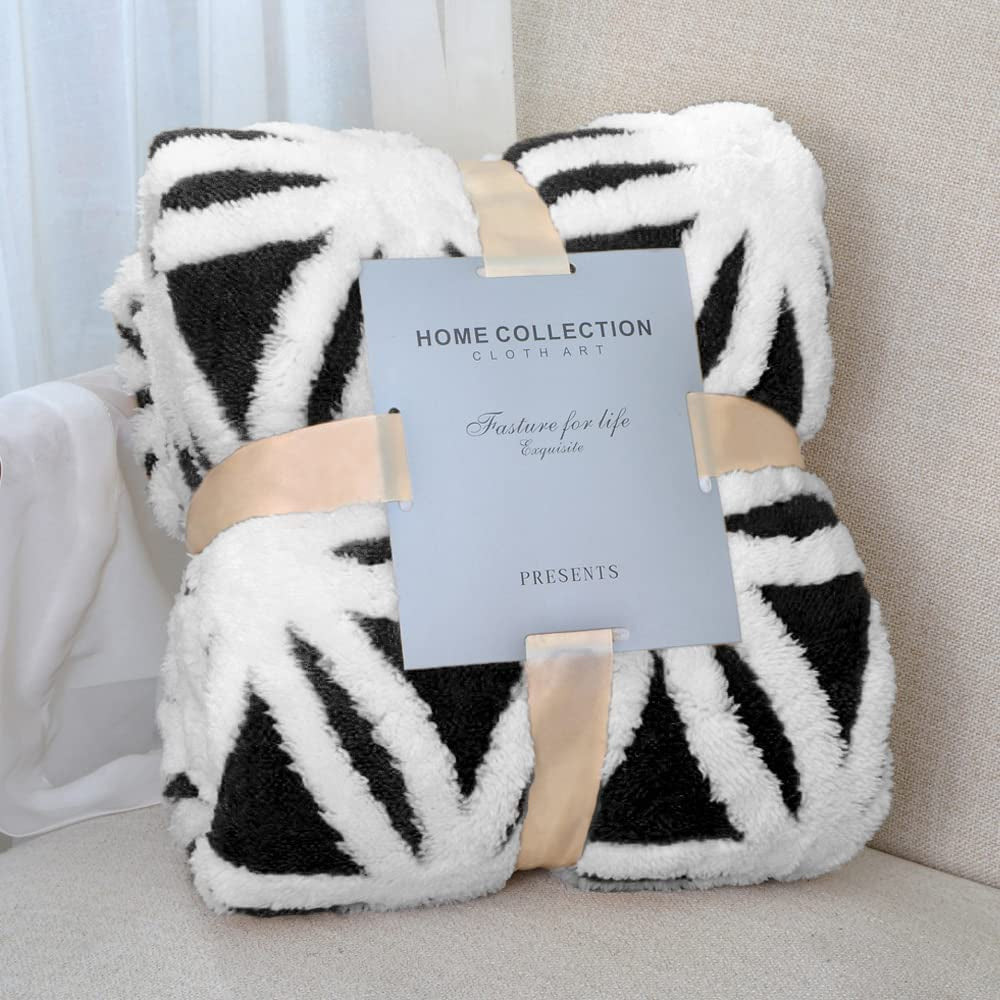 Dual-Sided Sherpa Fleece Throw Blanket - Soft and Cozy Bed Blanket for Couch and Sofa (Grey, 51" x 63")