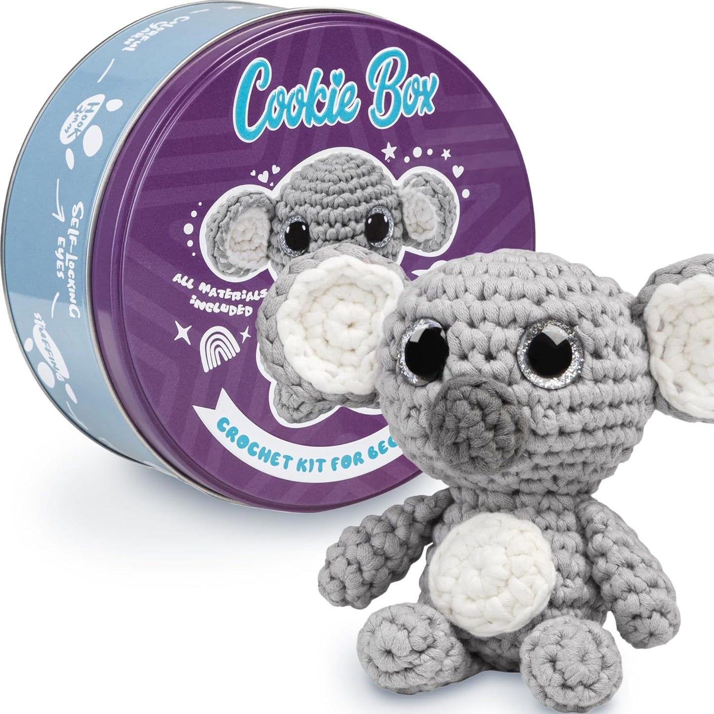 Crochet Kit for Beginners - Learn to Crochet Amigurumi Stuffed Animals - Gift - for Kids (14+) and Adults - Beginner-Friendly Yarn - Stitch-By-Stitch Video Tutorial - Turtle Hugo