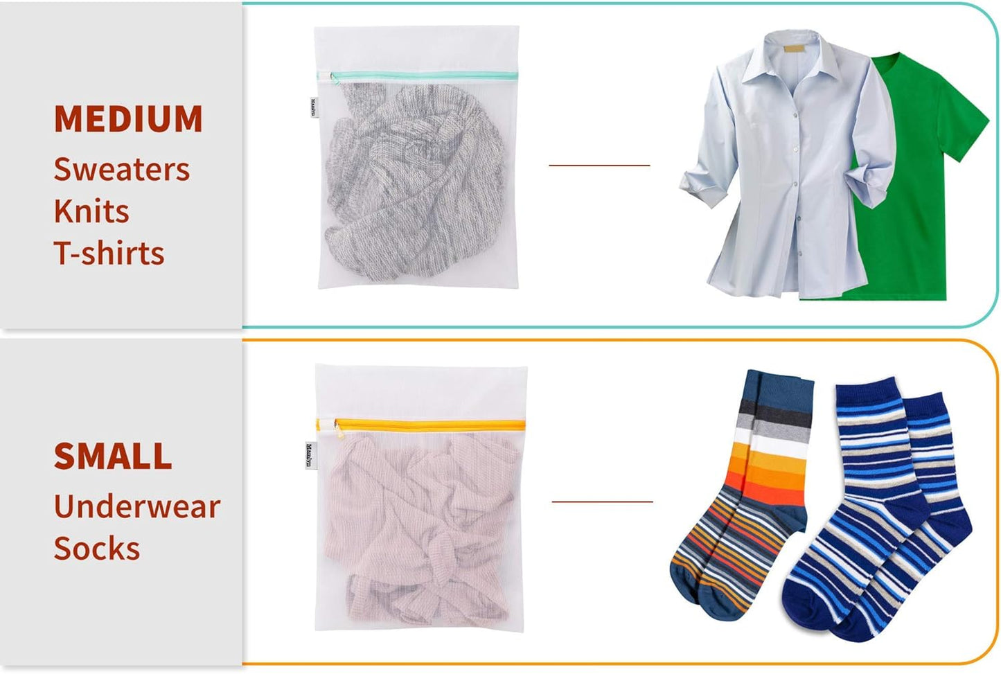 Mesh Laundry Bags Set (1 Medium, 1 Small)