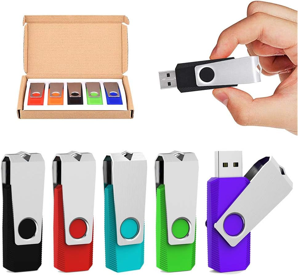 64GB USB 2.0 Flash Drive Multi-Pack - 5 Color Options with LED Indicator
