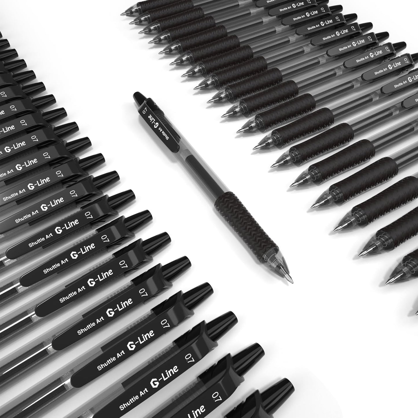 Black Gel Pens, 48 Pack(20 Gel Pens with 28 Refills) Retractable Medium Point Rollerball Gel Ink Pens Smooth Writing with Comfortable Grip for Office School Home Work