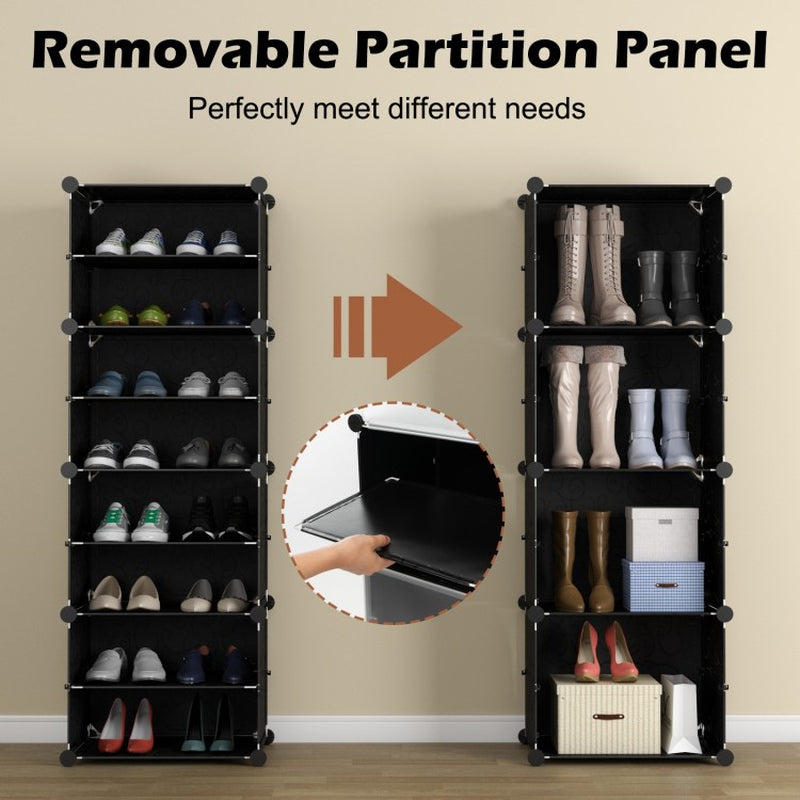 12-Cube Portable Shoe Organizer with Hooks for 48 Pairs
