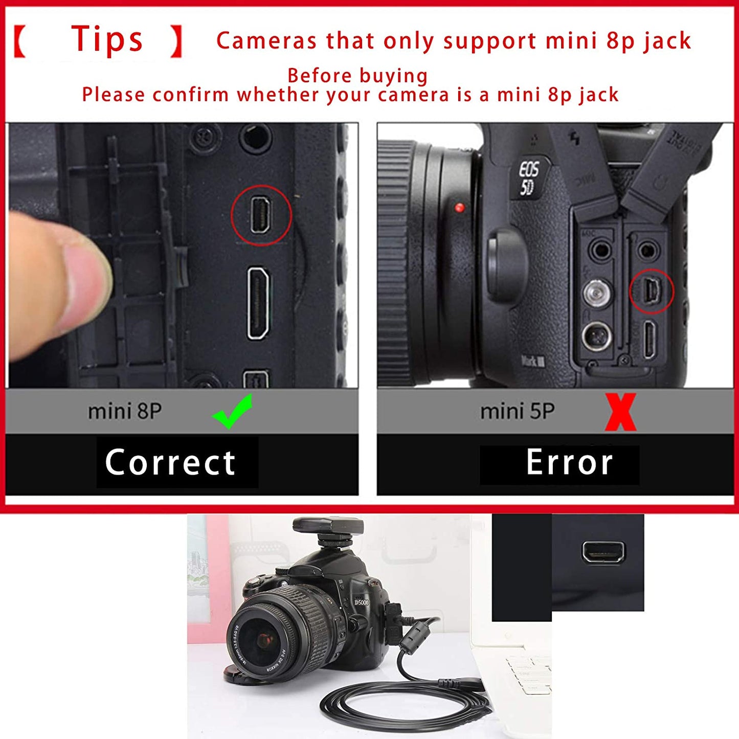 Replacement USB Data and Charging Cable for Panasonic Lumix Cameras (Black)