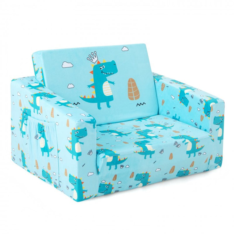 Children's Recliner Sofa with Convertible Sleeper Bed Functionality