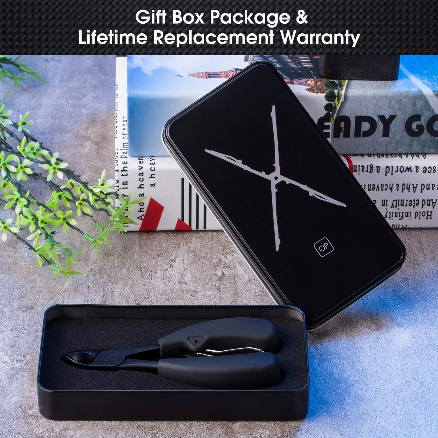 Heavy-Duty Toenail Clippers for Thick Nails - Precision Pedicure Tool with Super Sharp Curved Blade for Seniors, X5 Black