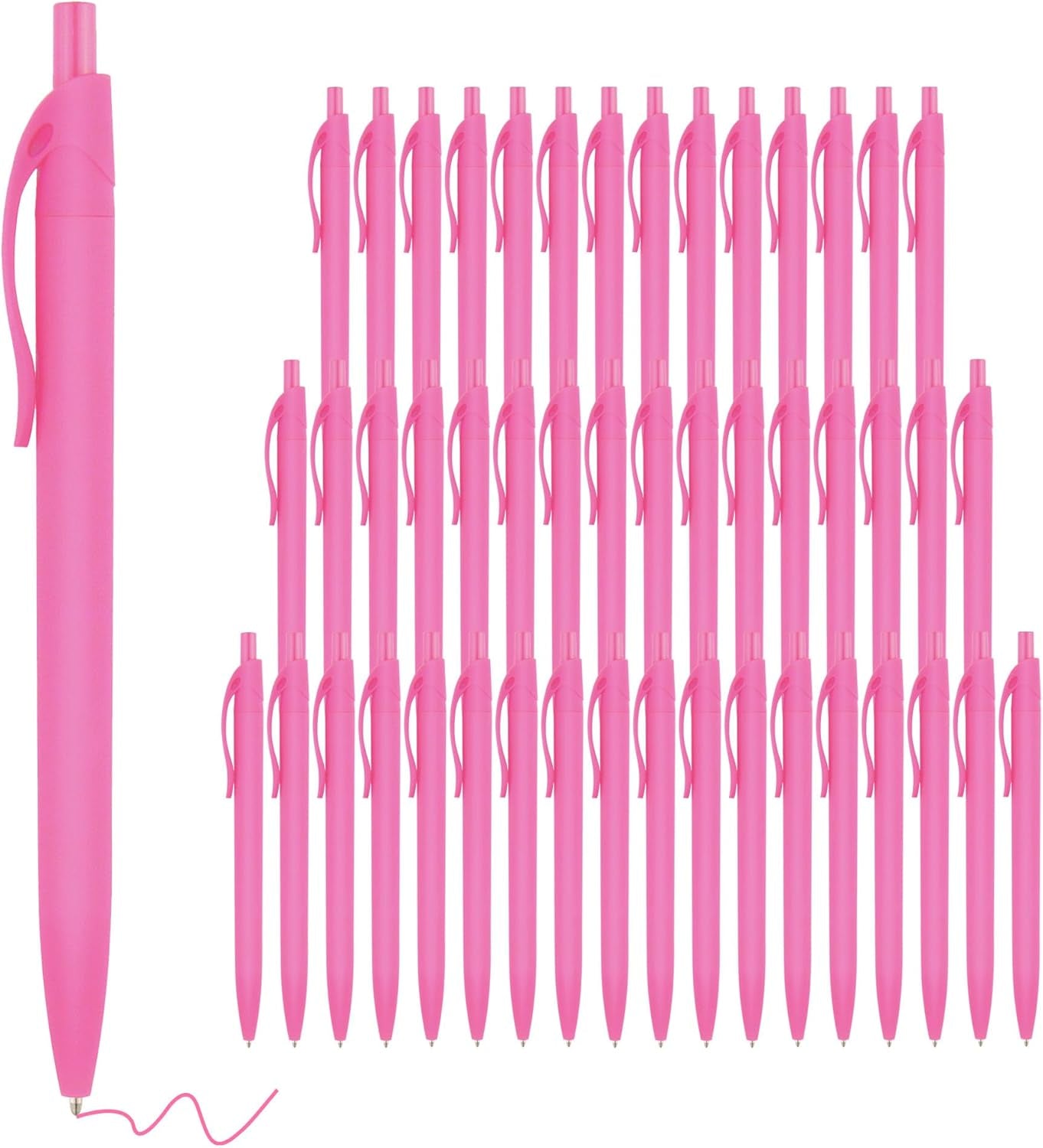 Pens Bulk, 50 Pack No Bleed Black Click Pens, Wholesale Retractable Ballpoint Pens, Pens Medium Point, Smooth Ink Pens, 1.0MM Black Ink