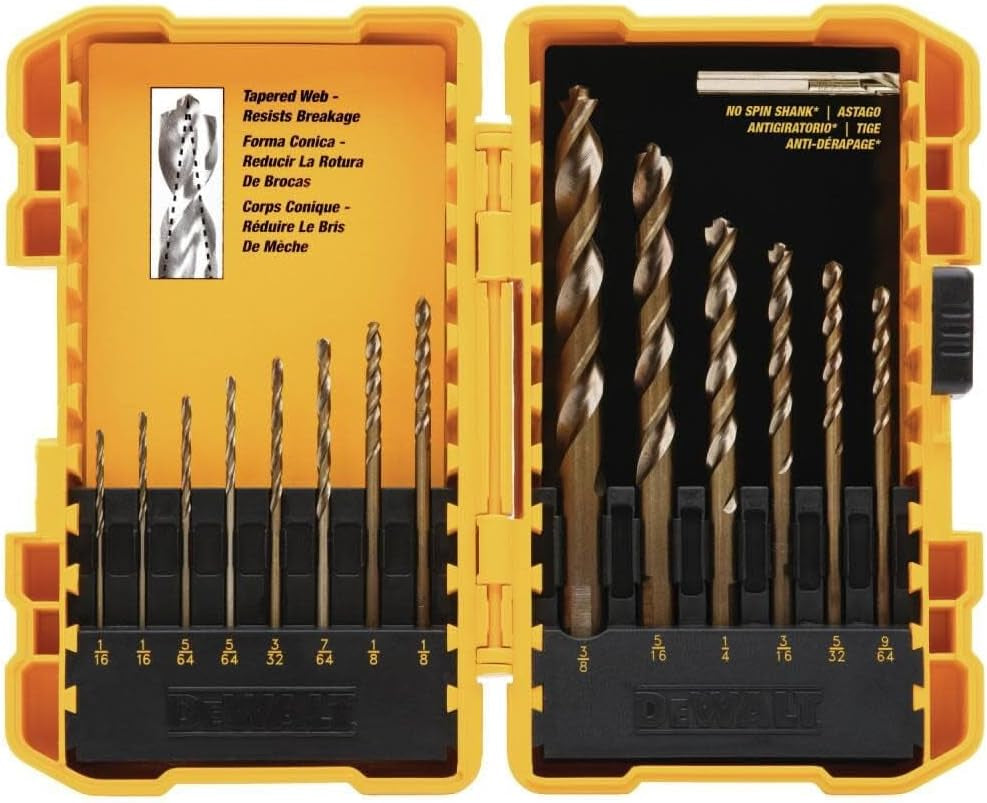 13-Piece Black Oxide Drill Bit Set with Pilot Point