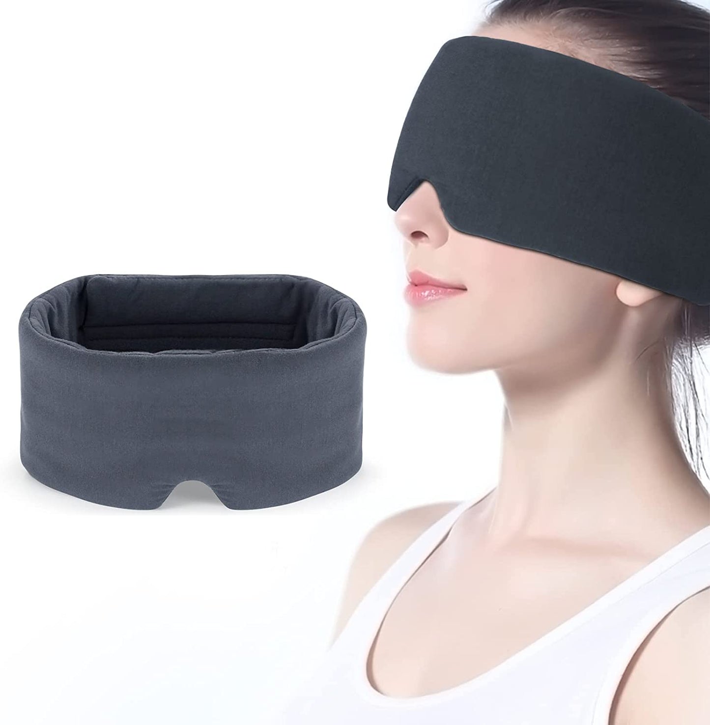 Sleep Eye Mask - Luxurious Modal Fabric & Complete Light Blockage,100% Handmade with Adjustable Strap, Full Coverage
