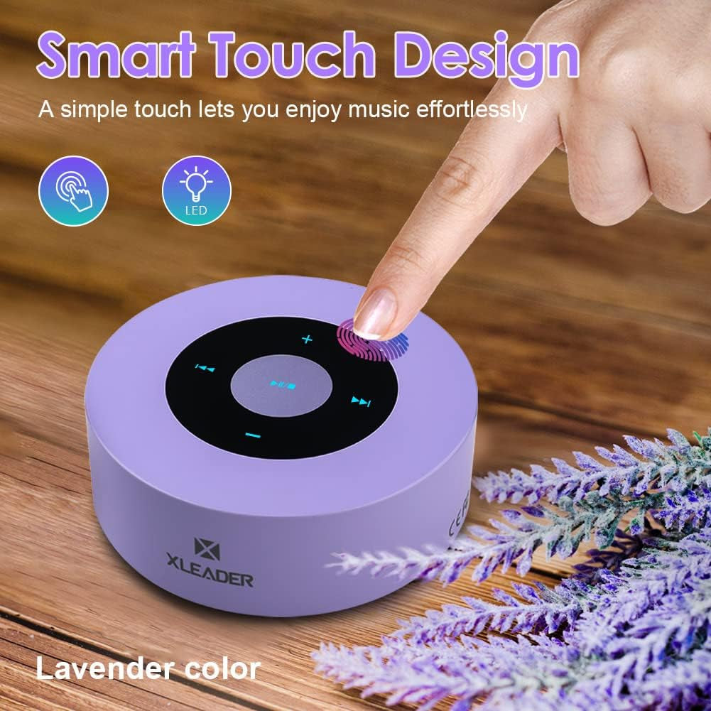 Smart Touch Bluetooth Speaker - Soundangel Lavender Auto Pairing Pocket Speaker, Portable Waterproof Case, 3D Sound, Microphone, TF Card, and Aux