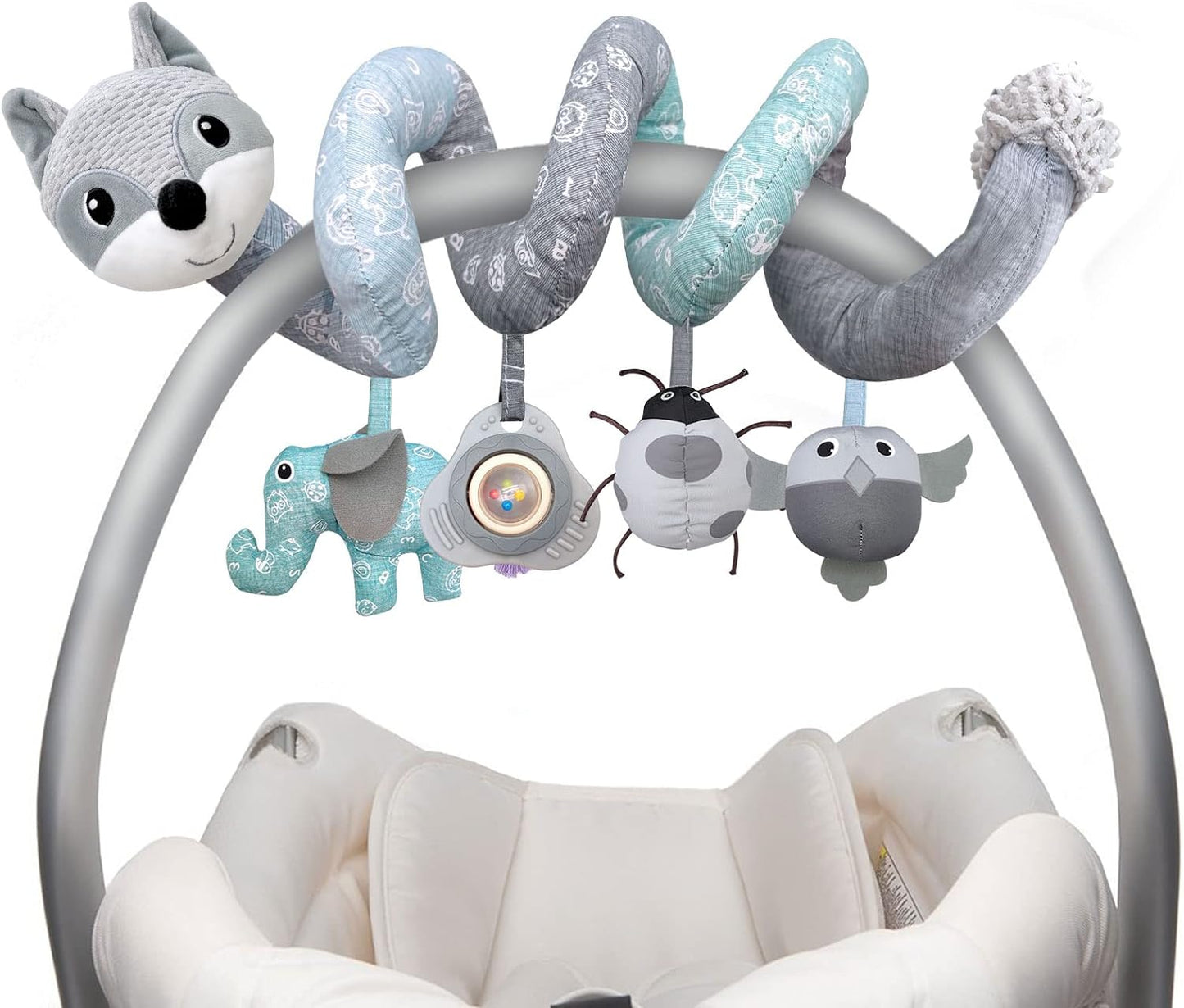 Infant Car Seat and Stroller Toys for Newborns, Suitable for 0-3 Months, Gray