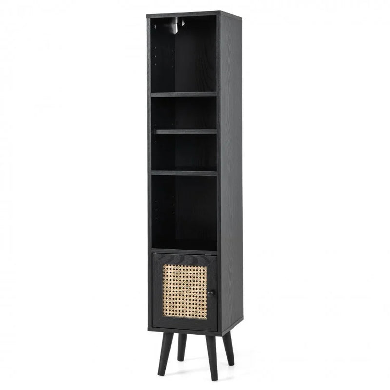 Four-Tier Slim Design Rattan Storage Cabinet