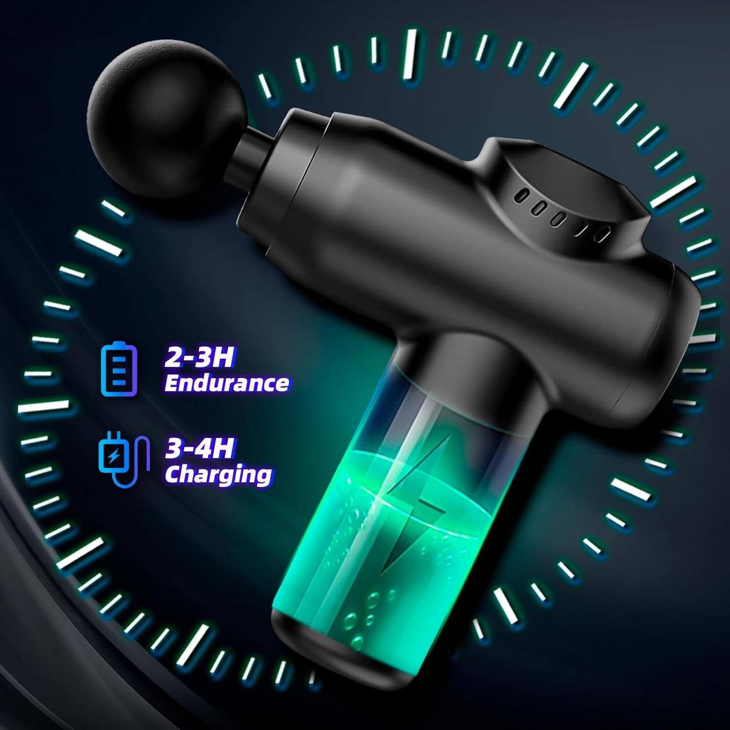 Portable Deep Tissue Massage Gun with 6 Speed Settings for Muscle Relaxation and Relief - Back