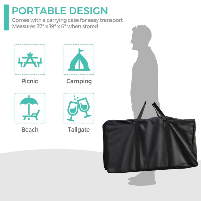 Foldable Outdoor Barbecue Table and Grilling Stand